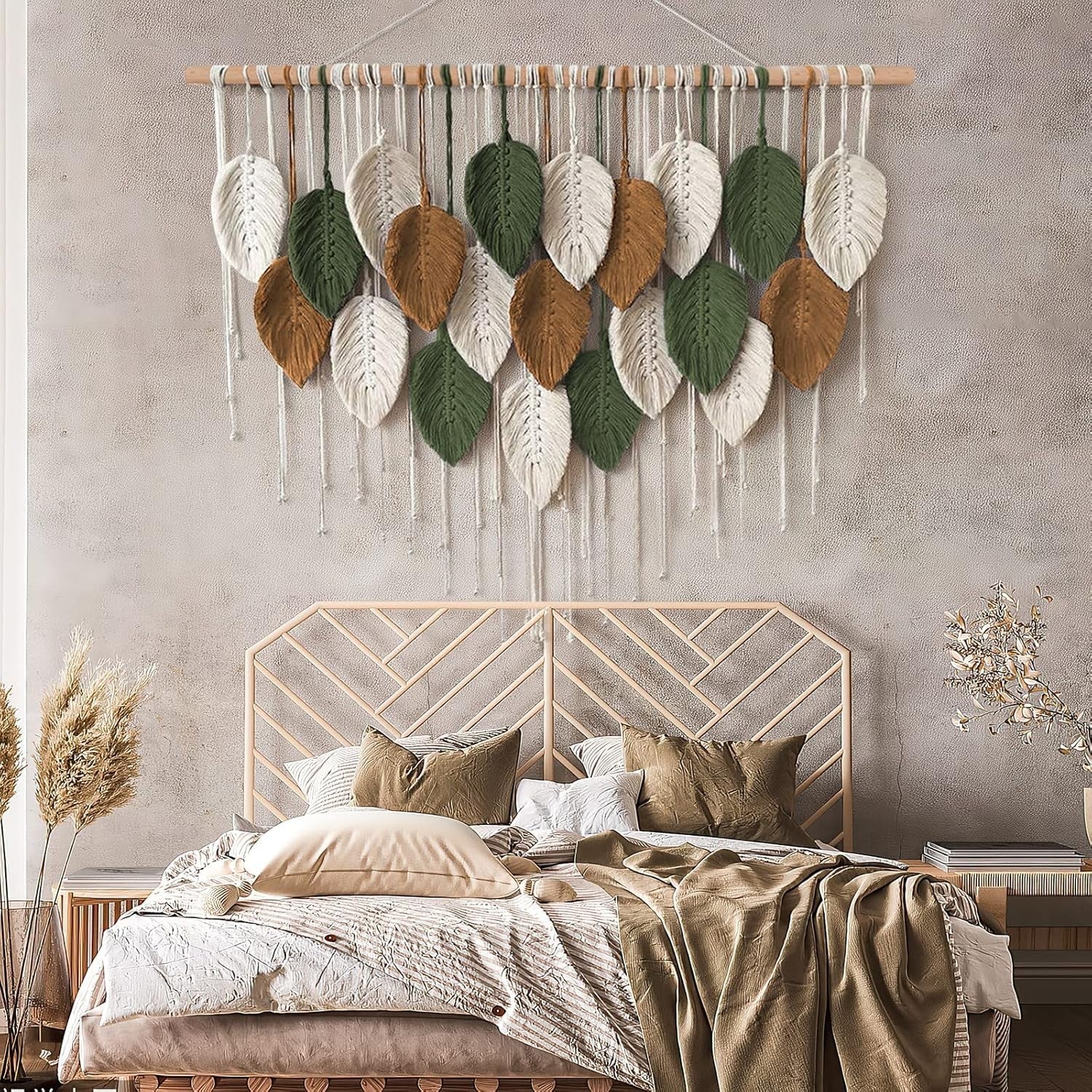 Large Macrame Wall Hanging 39"x29.5" Boho Woven Tapestry Home Decor