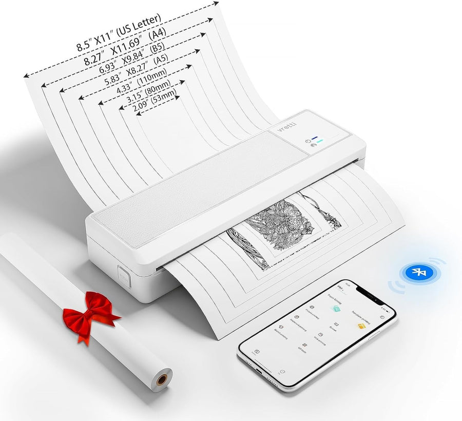 A4 Portable Thermal Printer Bluetooth Wireless