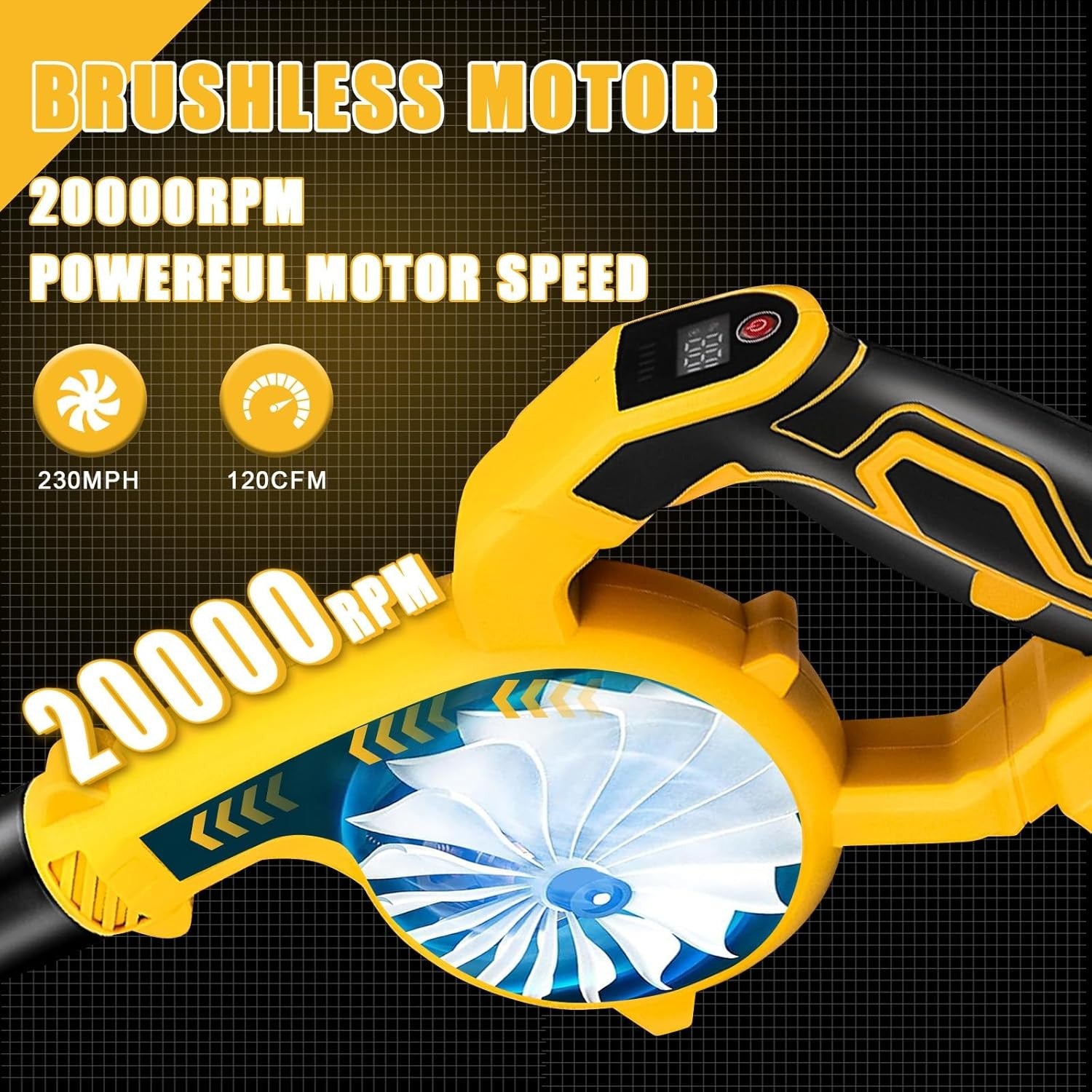 Cordless Leaf Blower 2-in-1 Vacuum 120CFM 230MPH Brushless Handheld