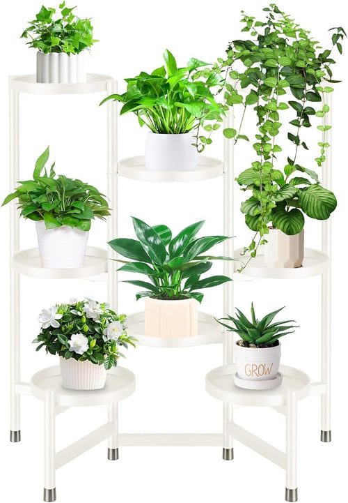 8 Tier Black Metal Plant Stand | Tall Indoor Outdoor Flower Pot Display Rack