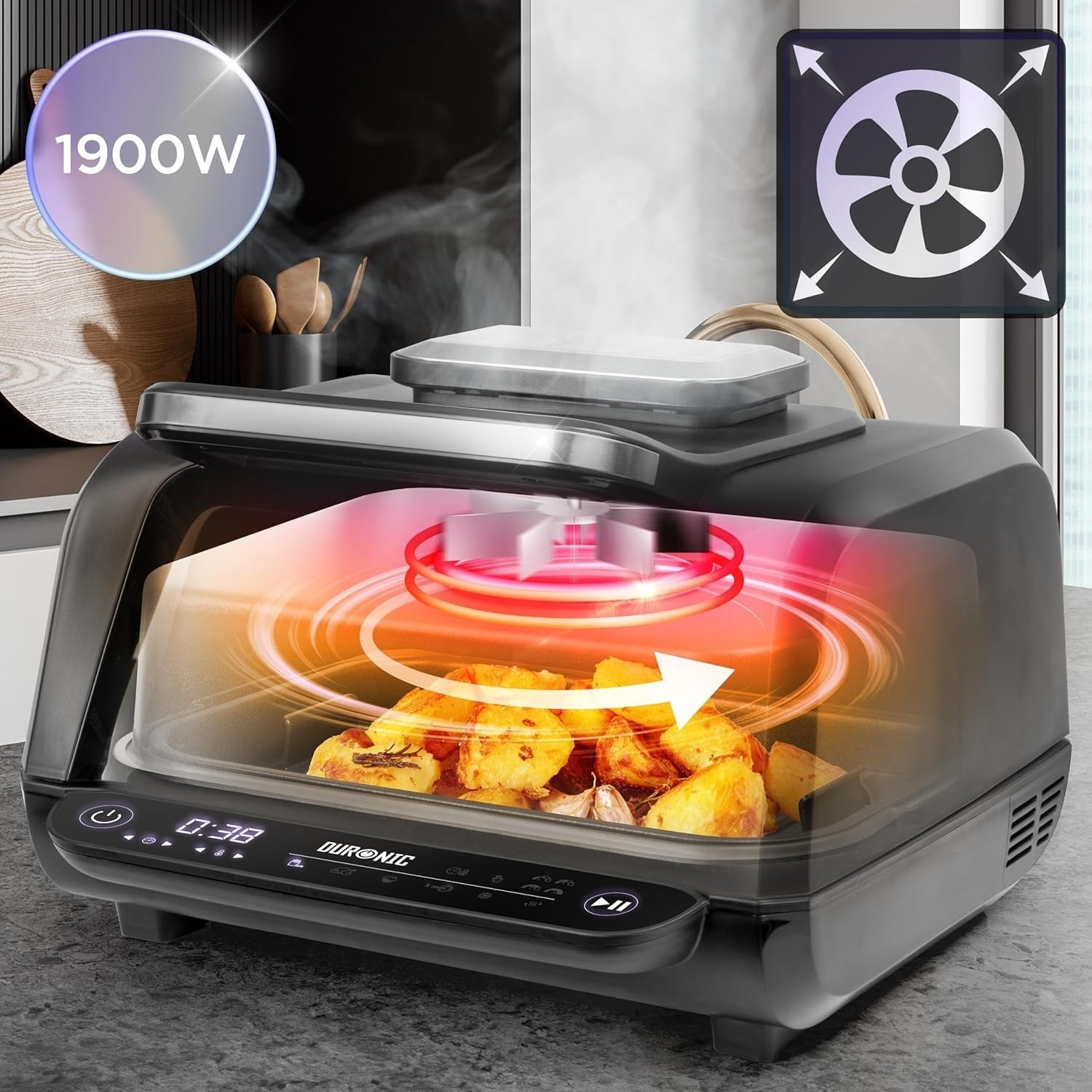 10L Health Grill Air Fryer | Indoor BBQ Grill | 6-in-1 Cooking Functions | Touch
