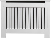 Medium White Radiator Cover | Modern MDF Vertical Slat Cabinet Elegant Design