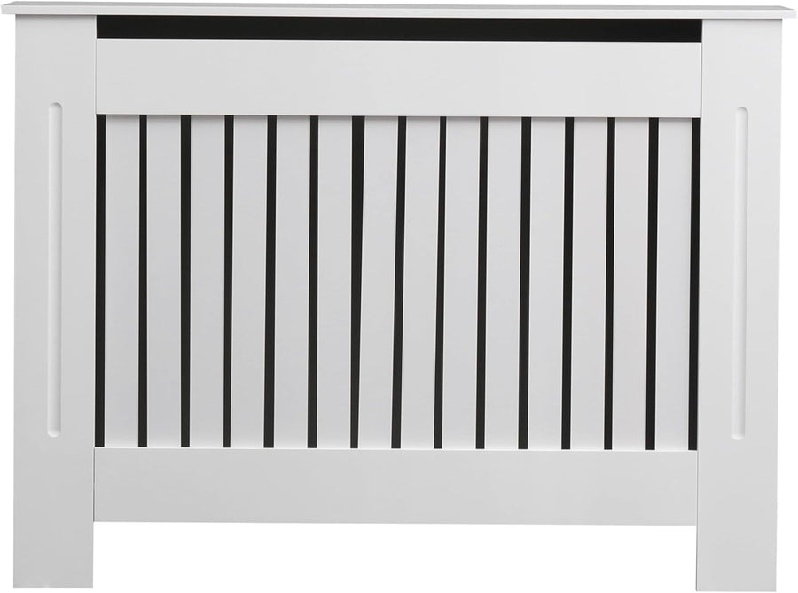 Medium White Radiator Cover | Modern MDF Vertical Slat Cabinet Elegant Design