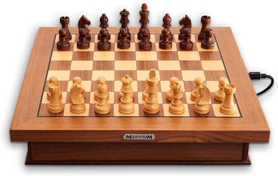 Luxury Wooden Electronic Chess Set with Modular System & Premium Pieces (M)