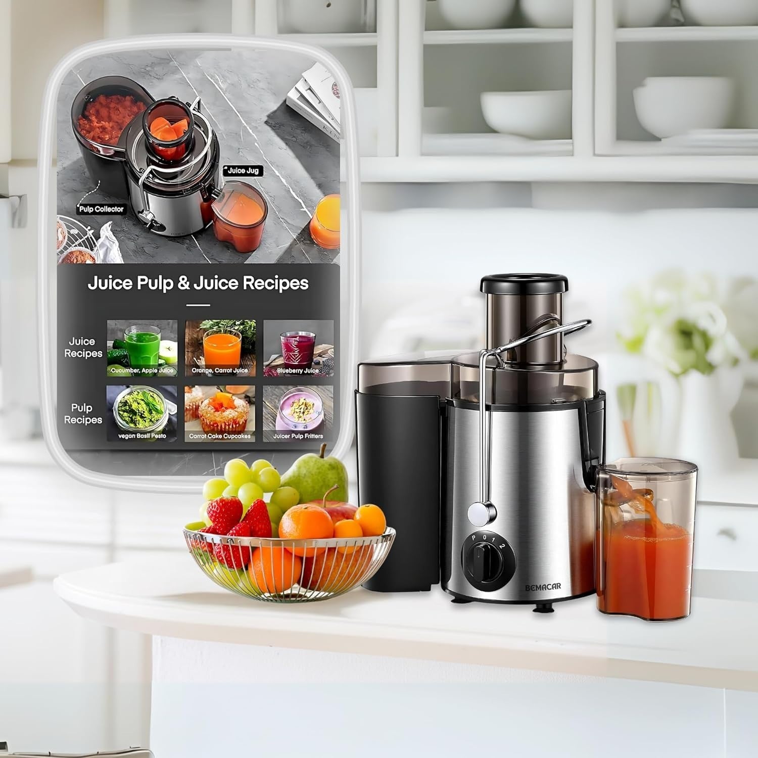 Juicer Blender Smoothie Maker 65mm Feed Chute 2 Speed Easy Clean 400W