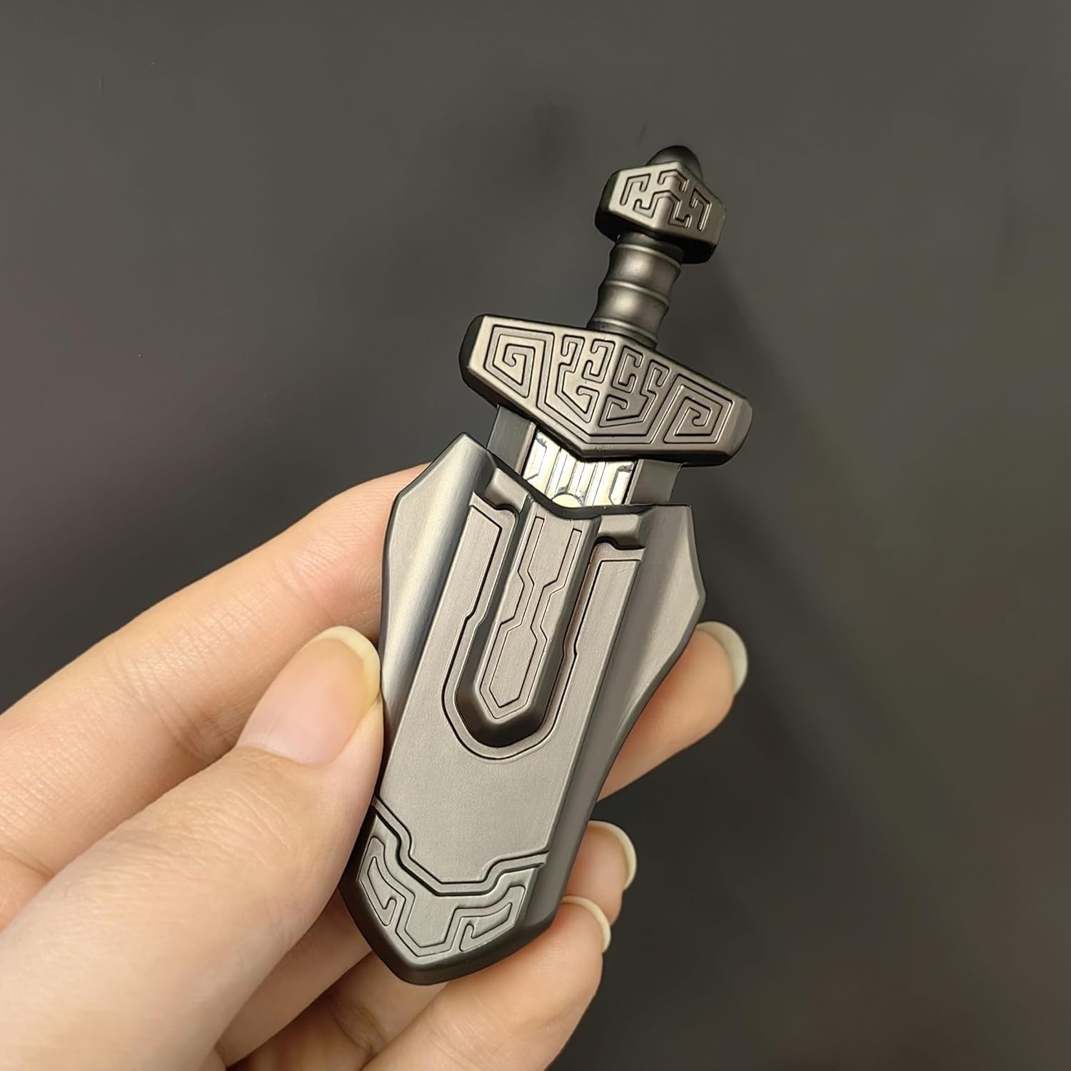 Grey Magnetic Sword Fidget Slider Metal EDC Stress Relief Desk Toy