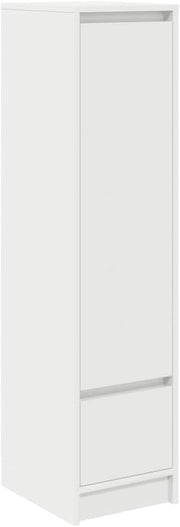Moisture Resistant White Storage Cabinet with Drawer & Flexible Door