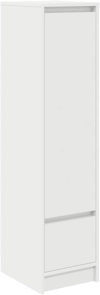 Moisture Resistant White Storage Cabinet with Drawer & Flexible Door