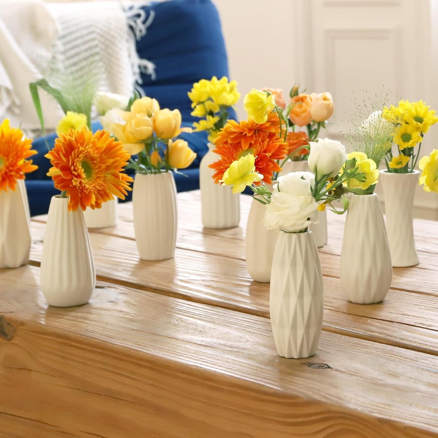 16pcs White Ceramic Bud Vase Set Wedding Table Centrepiece Home Decor