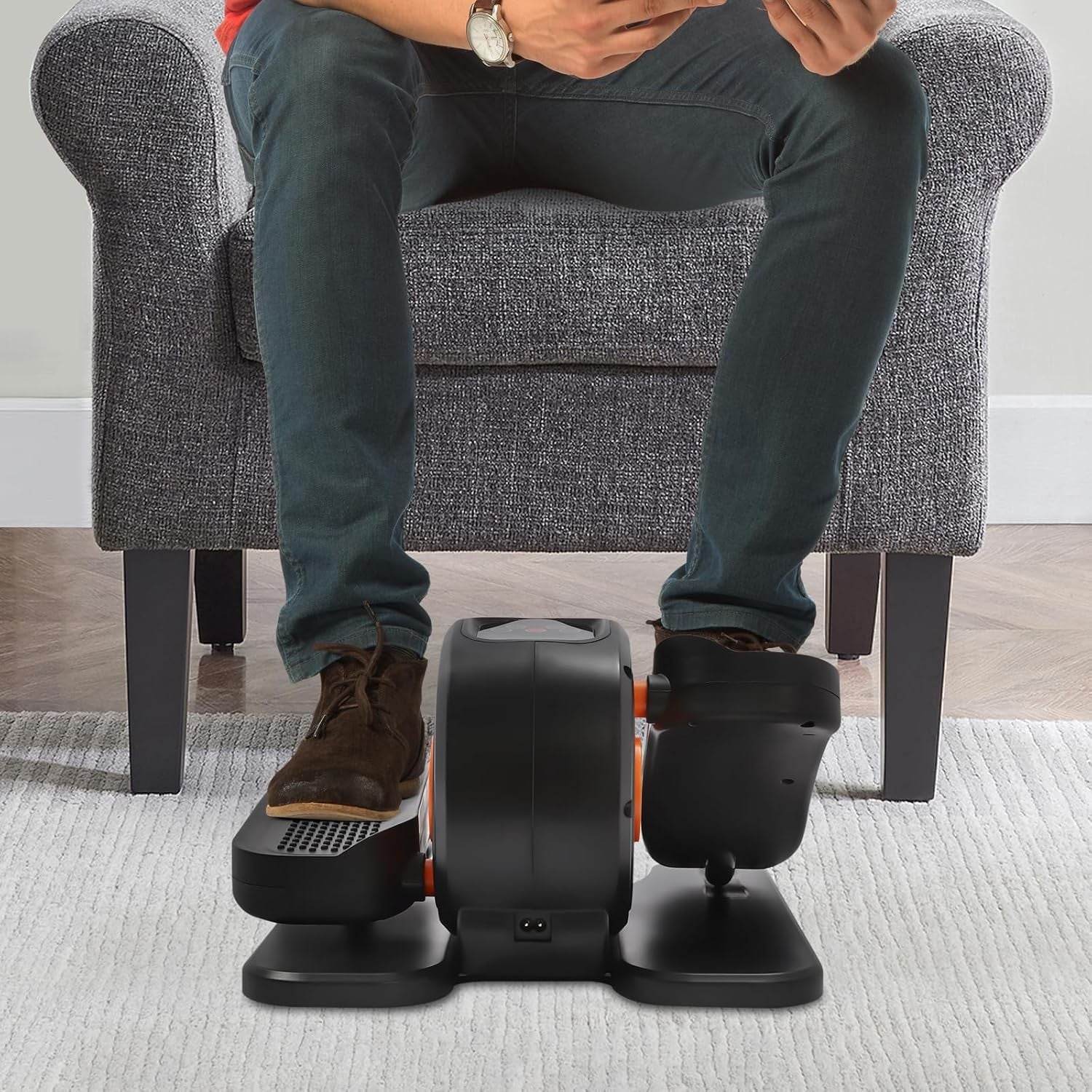 Under Desk Elliptical Pedal Exerciser Quiet Electric Remote Seated Leg Trainer