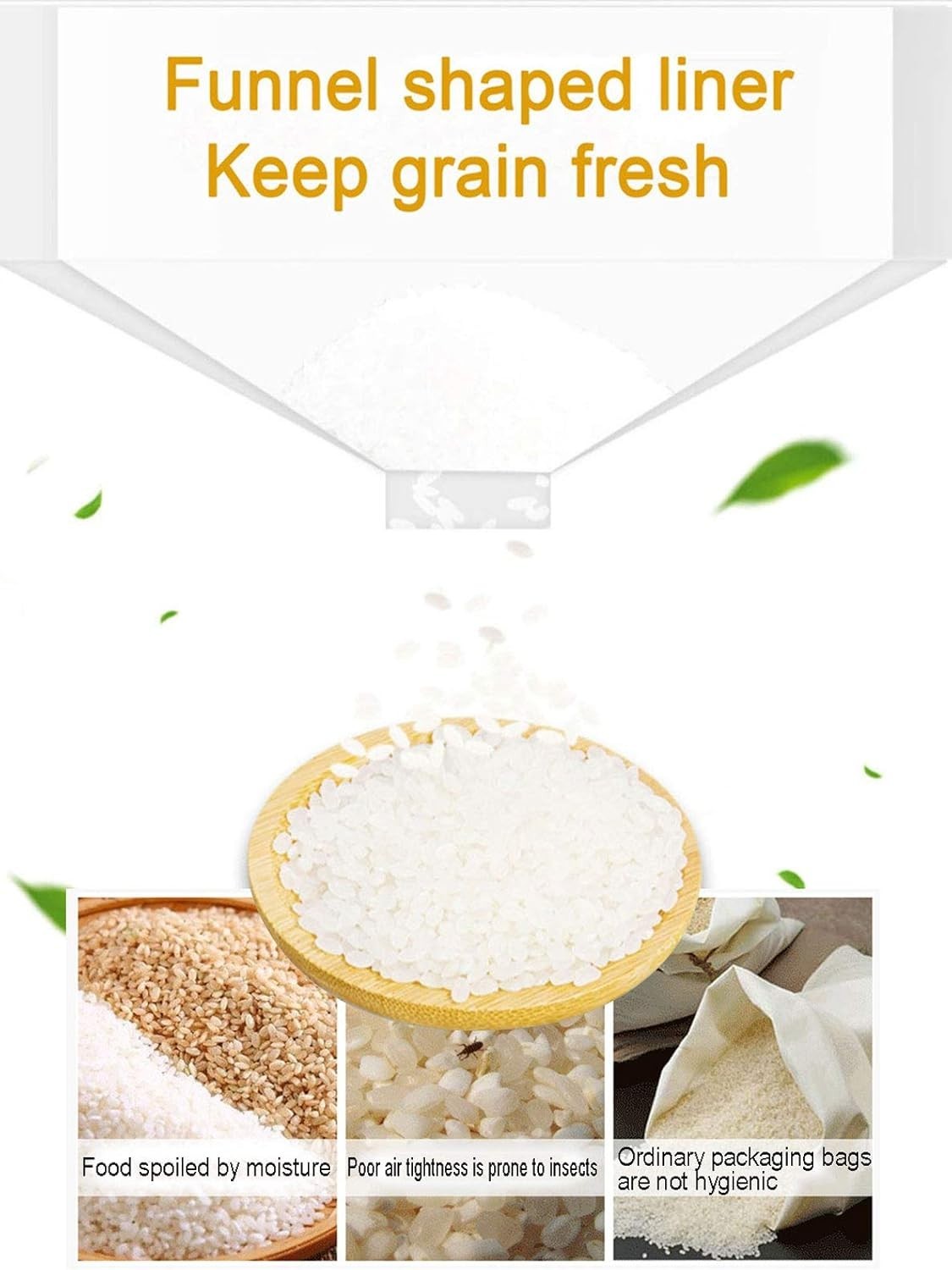 10KG Stainless Steel Rice Dispenser Moisture Proof Cereal Storage Bin