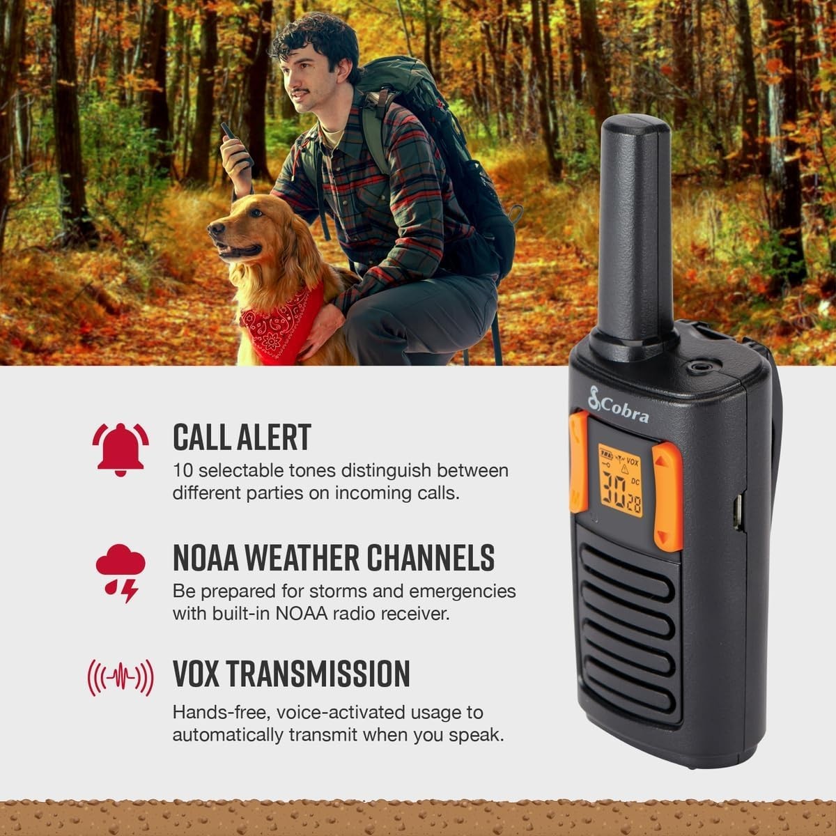 Long Range Walkie Talkies 2 Pack 18 Mile VOX Weather Alert Radio