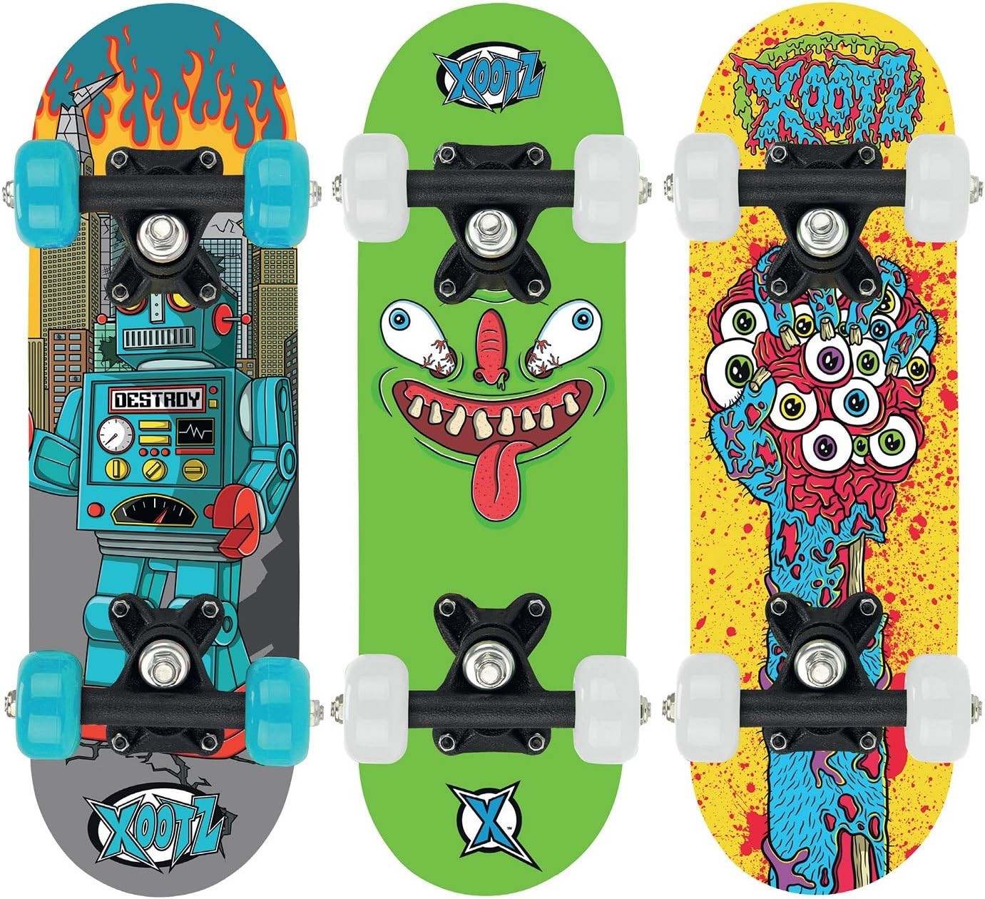 17" Kids Mini Skateboard Wooden Cruiser for Boys Girls Ages 3+
