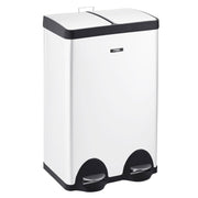 60L Dual Pedal Recycling Bin 2x30L Stainless Steel Soft Close White