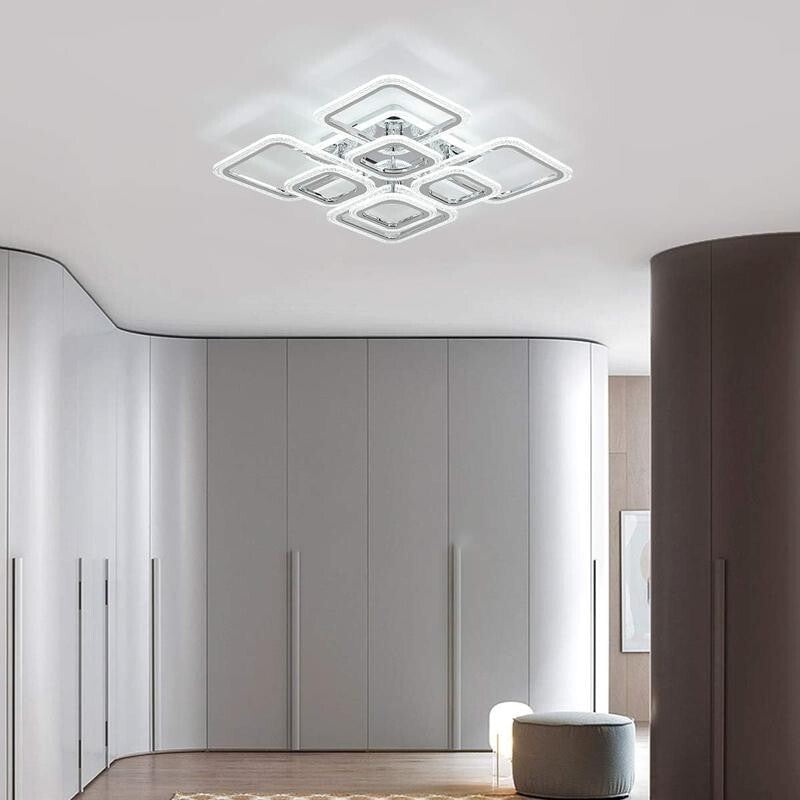 Modern LED Ceiling Light Dimmable Remote Control Flush Mount 100W Lamp