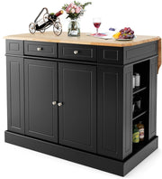 Extendable Kitchen Island with Storage Drawers & Adjustable Shelves