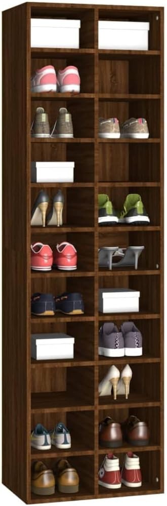Spacious 22-Shelf Shoe Organizer Cabinet 54x34x183cm Moisture Resistant