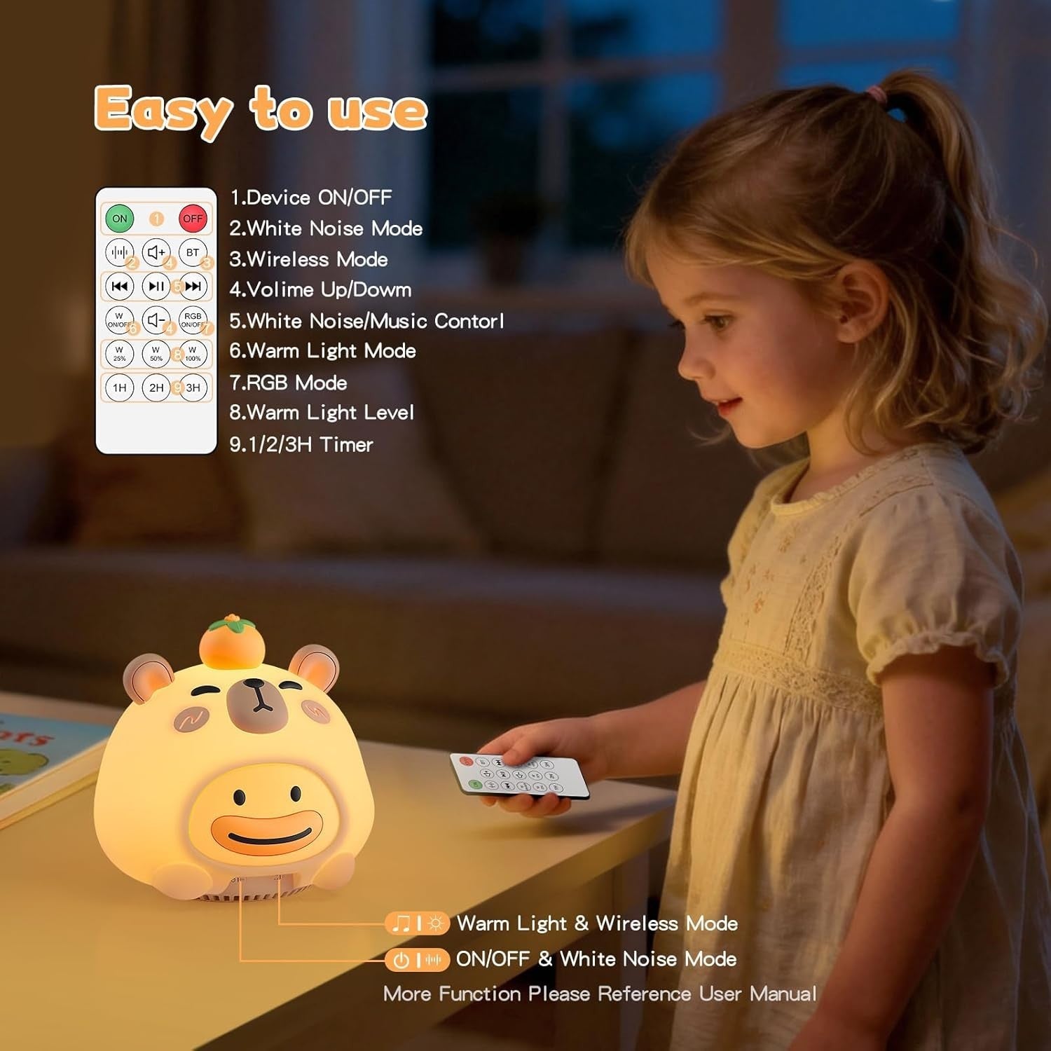White Noise Machine for Kids & Adults with Night Light & Bluetooth