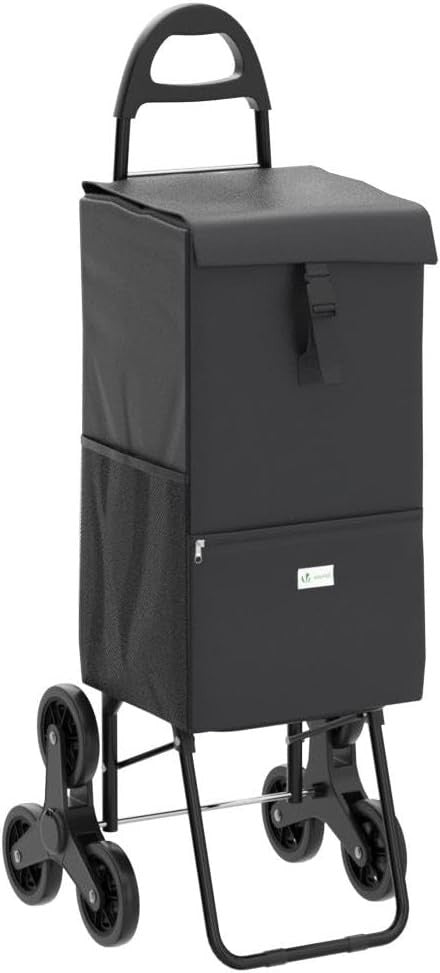 40L 6-Wheel Foldable Shopping Trolley Thermal Insulated Waterproof Bag