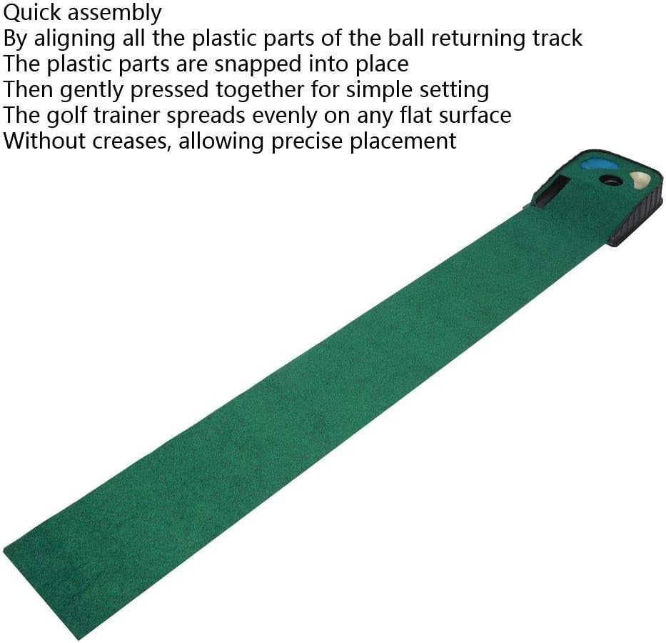 Golf Putting Mat Automatic Ball Return Indoor Outdoor Practice Training Green