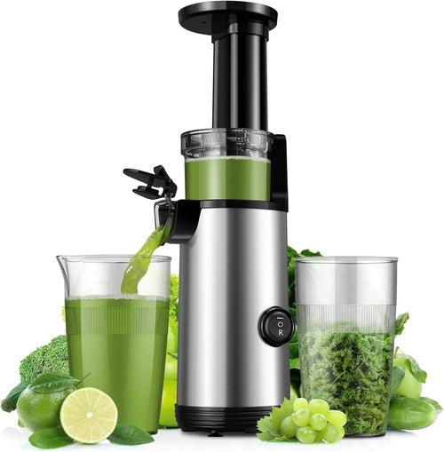 Cold Press Slow Juicer High Yield Compact Quiet Easy Clean 600ml Cup Reverse