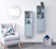 Modern LED Wall Display Cabinet – Floating Storage Unit with Glass Shelves