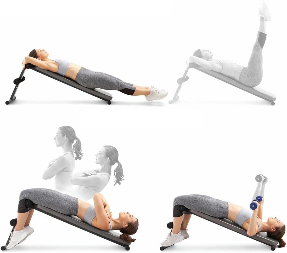 Fixed Decline Ab Bench Core Trainer 20° Slanted Home Workout