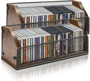 CD Storage Rack Holds 64 Cases Desktop Organizer DVD Game Shelf