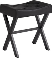 U-Shape PU Vanity Stool with X-Legs – Modern Makeup Seat & Footrest