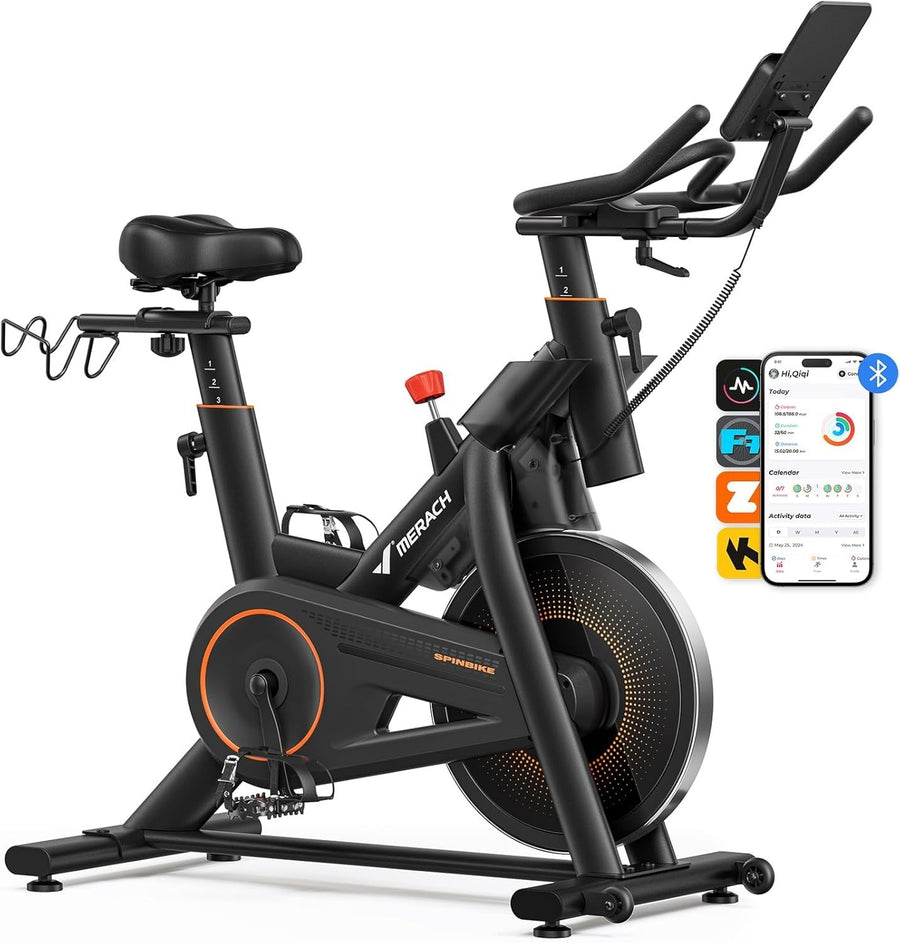 Self-Powered Magnetic Spin Bike w/ 40lb Flywheel, APP Sync, Auto Resistance