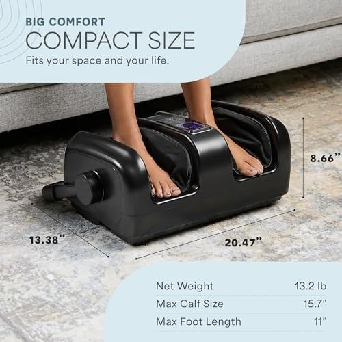 Electric Foot & Calf Massager with Heat Shiatsu for Pain Relief & Circulation
