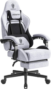 Ergonomic Gaming Chair with Footrest Massage 150kg Grey