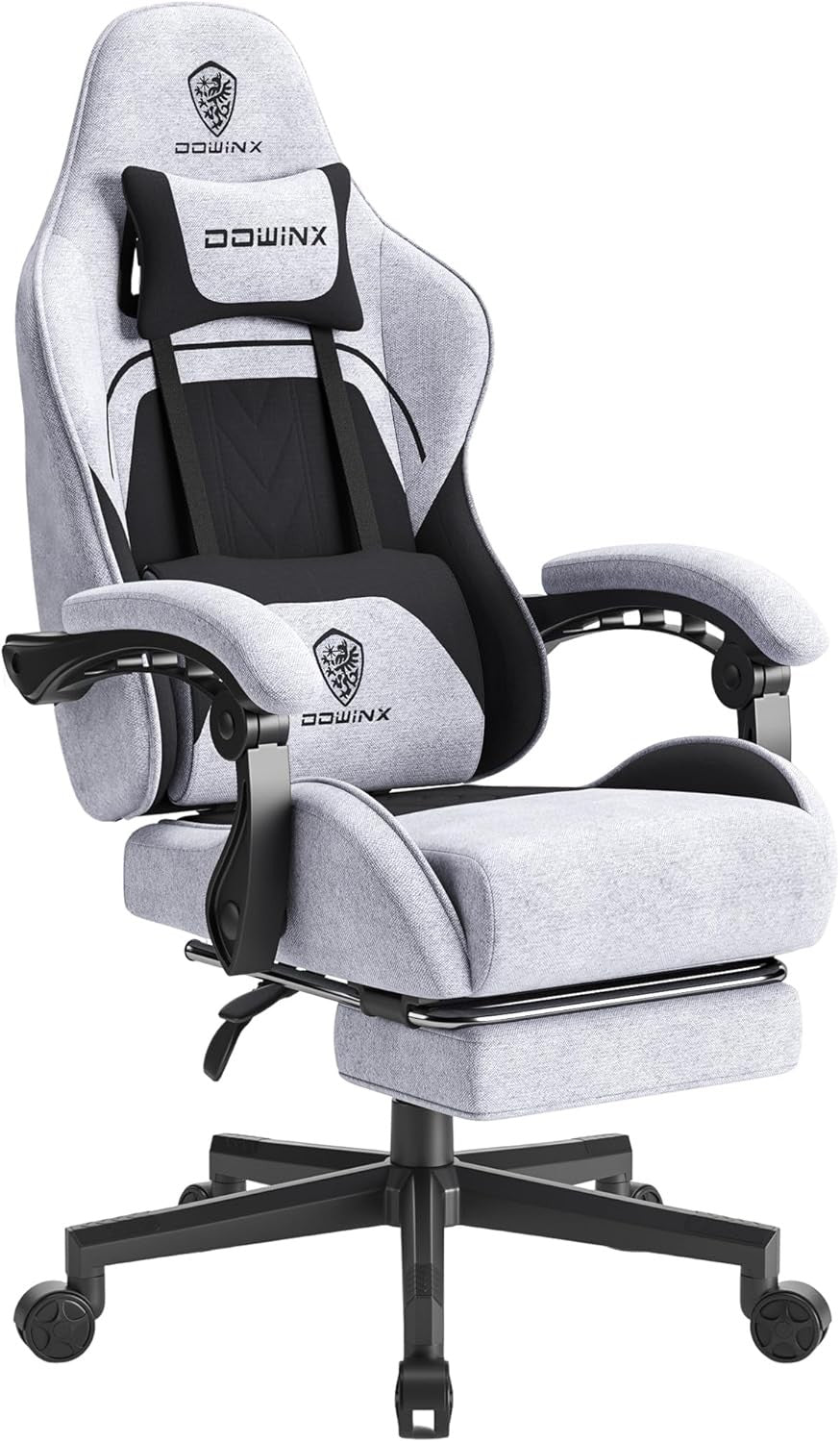 Ergonomic Gaming Chair with Footrest Massage 150kg Grey