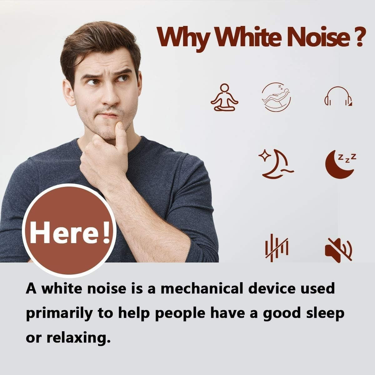 White Noise Sleep Sound Machine 40 Soothing Sounds Timer Baby Adult