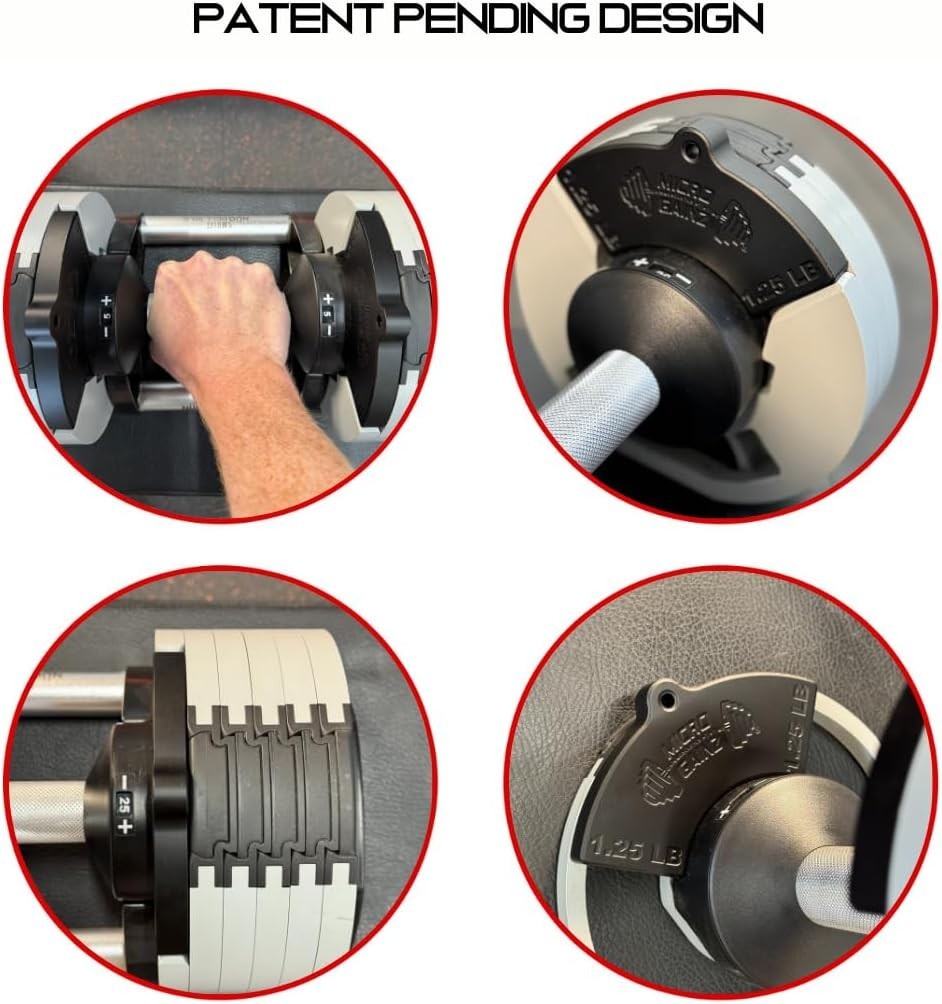 1.25LB Magnetic Dumbbell Add-On Plates 4pc Micro Load Adjustable Weights