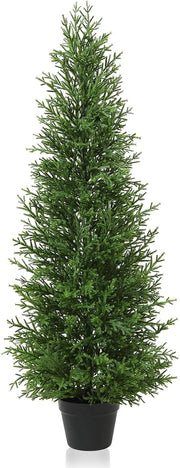 90cm Outdoor Artificial Cypress Tree UV Resistant Faux Conifer Plant – 1 Pack