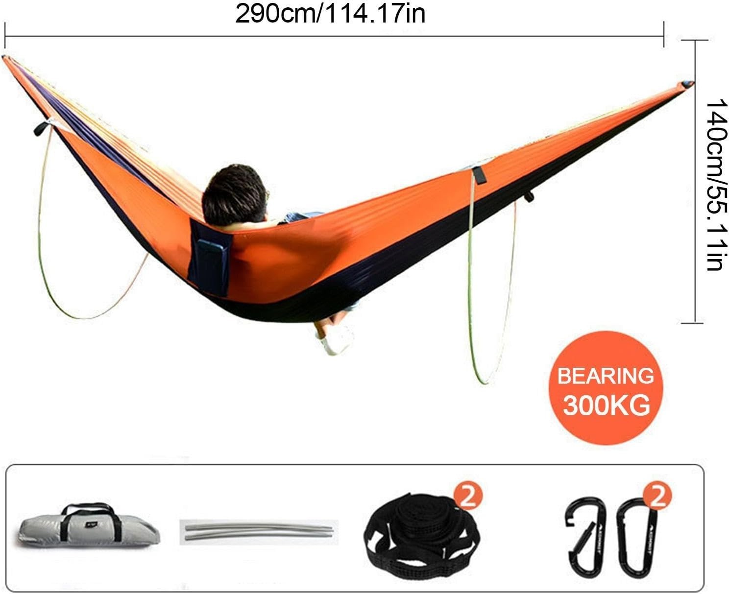 Outdoor Camping Hammock with Stand | Portable 210T Nylon Travel Bed | Waterproof