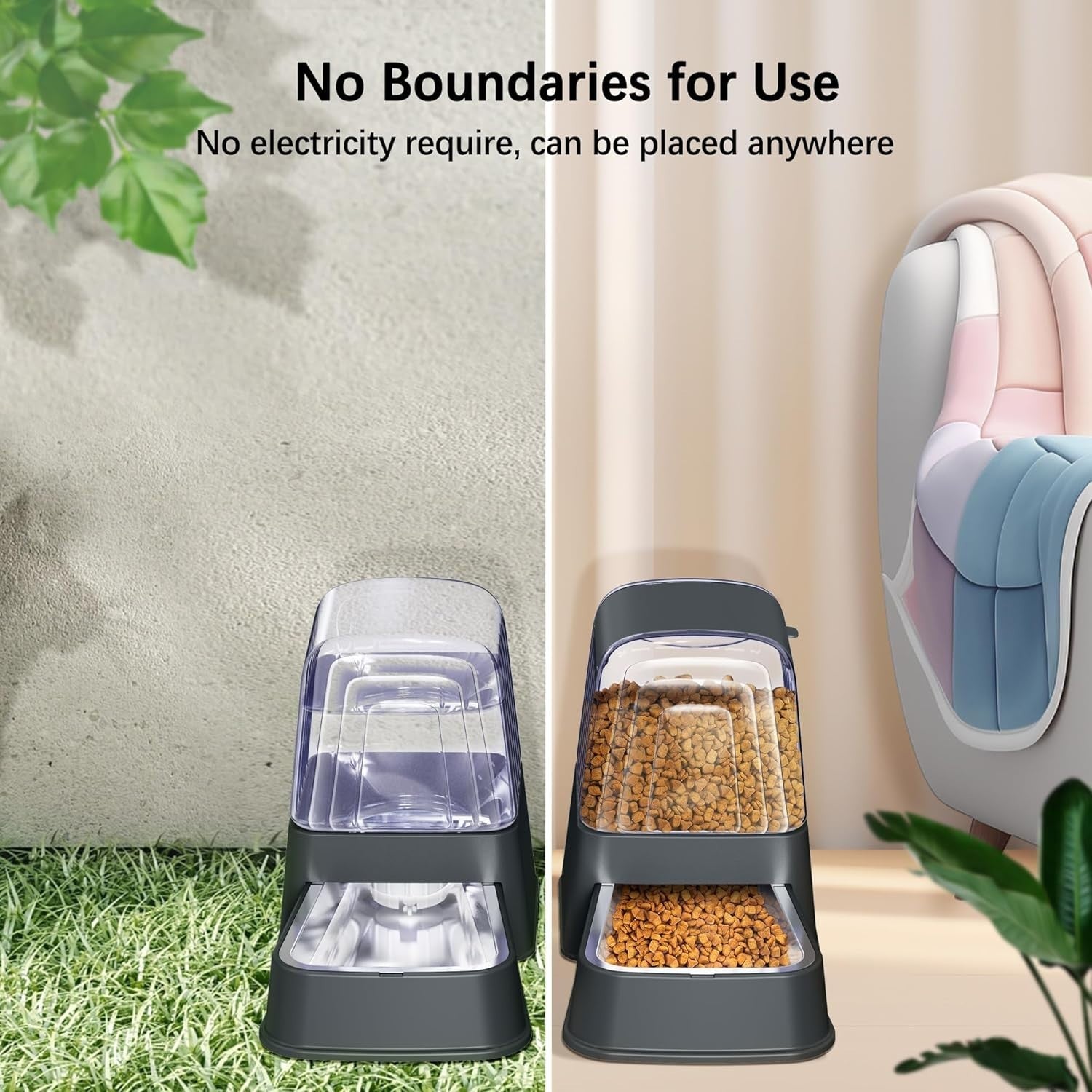 3.5L Automatic Pet Feeder Water Dispenser Set Stainless Steel BPA Free