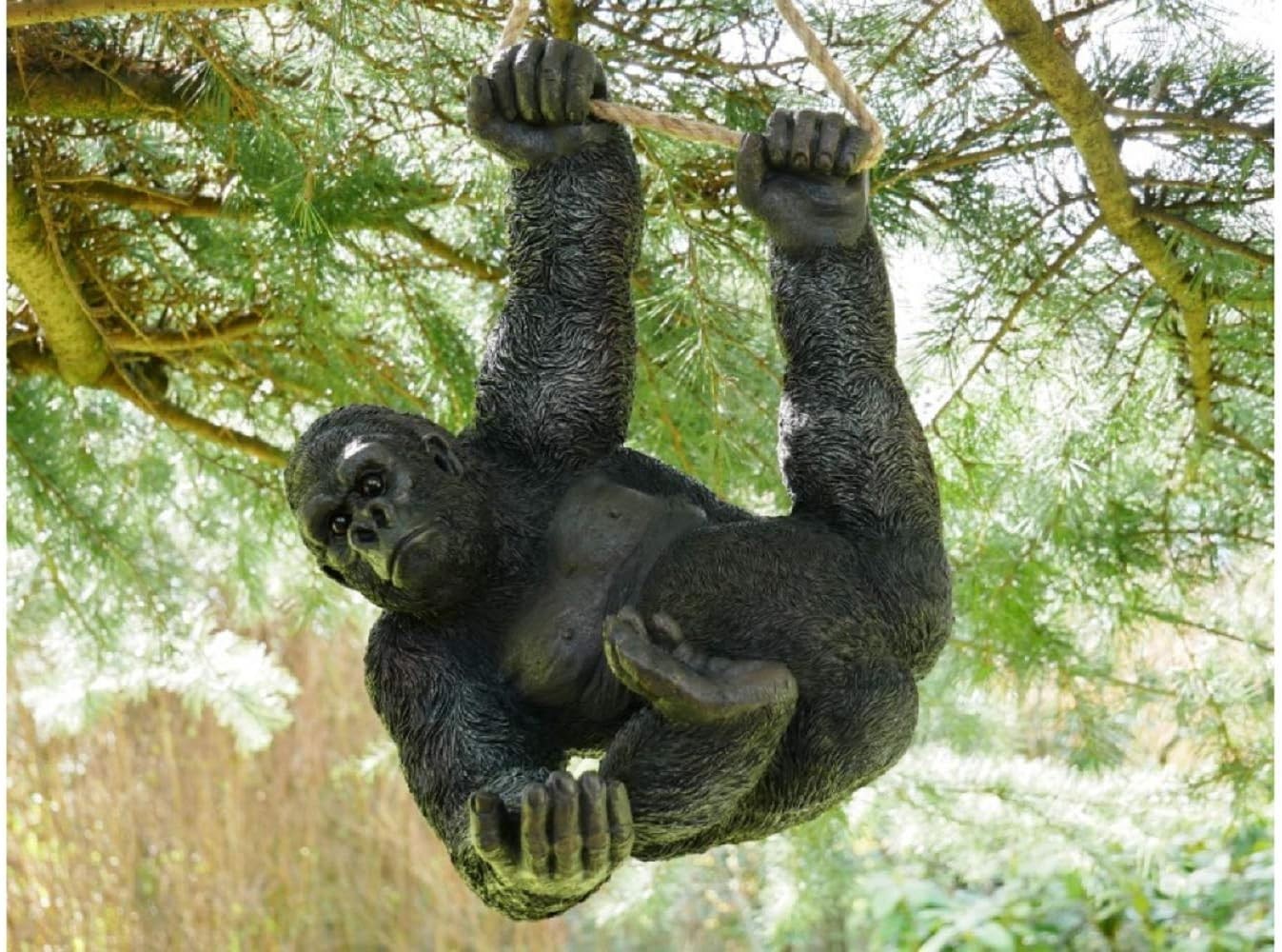 Large 66cm Climbing Gorilla Hanging Garden Ornament Outdoor Resin Statue Decor