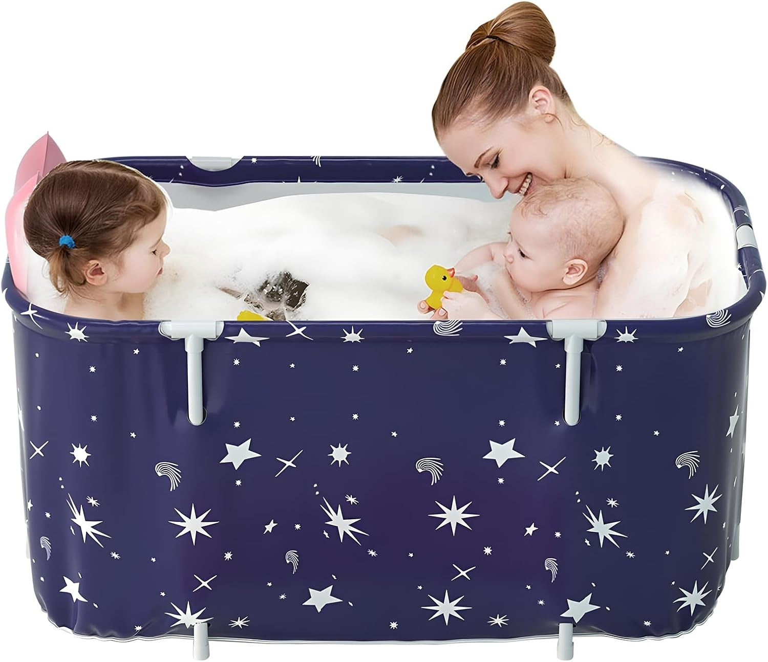 Portable Foldable Bathtub 120x50x55cm Adult & Kids Spa Tub – Starry Blue