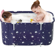 Portable Foldable Bathtub 120x50x55cm Adult & Kids Spa Tub – Starry Blue