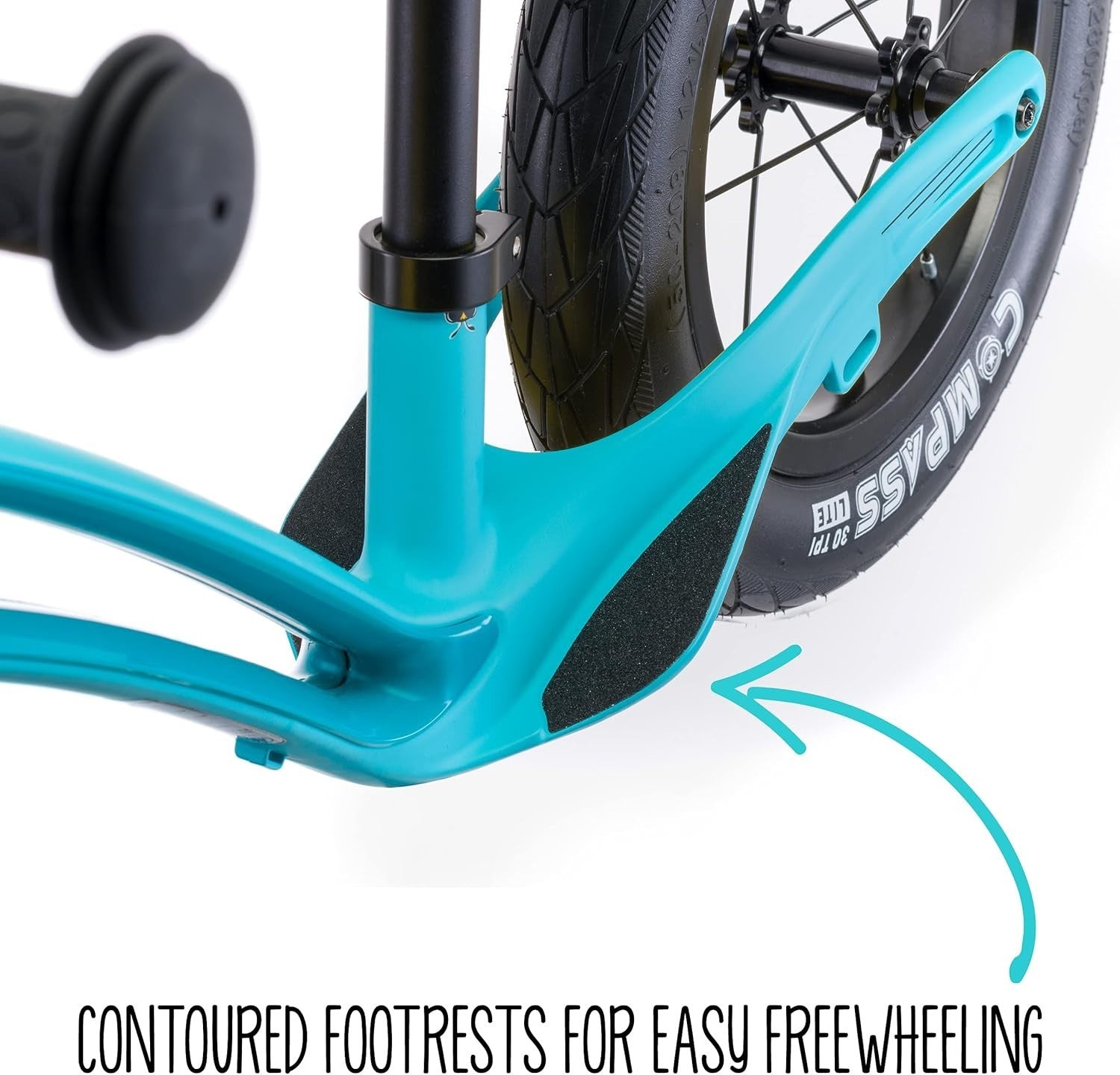 Kids Balance Bike 12in Lightweight Magnesium Push Bike Air Tyres Turquoise