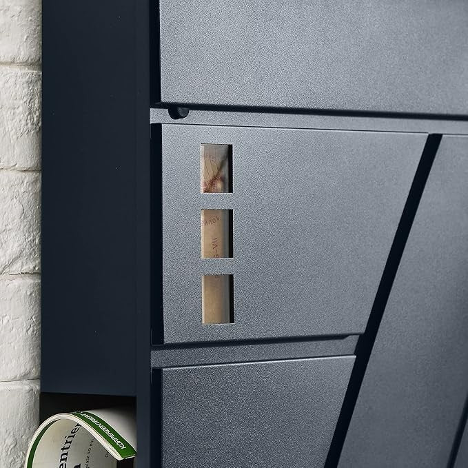 Wall Mounted Letter Box with Lock Keys Viewing Window Newspaper Compartment