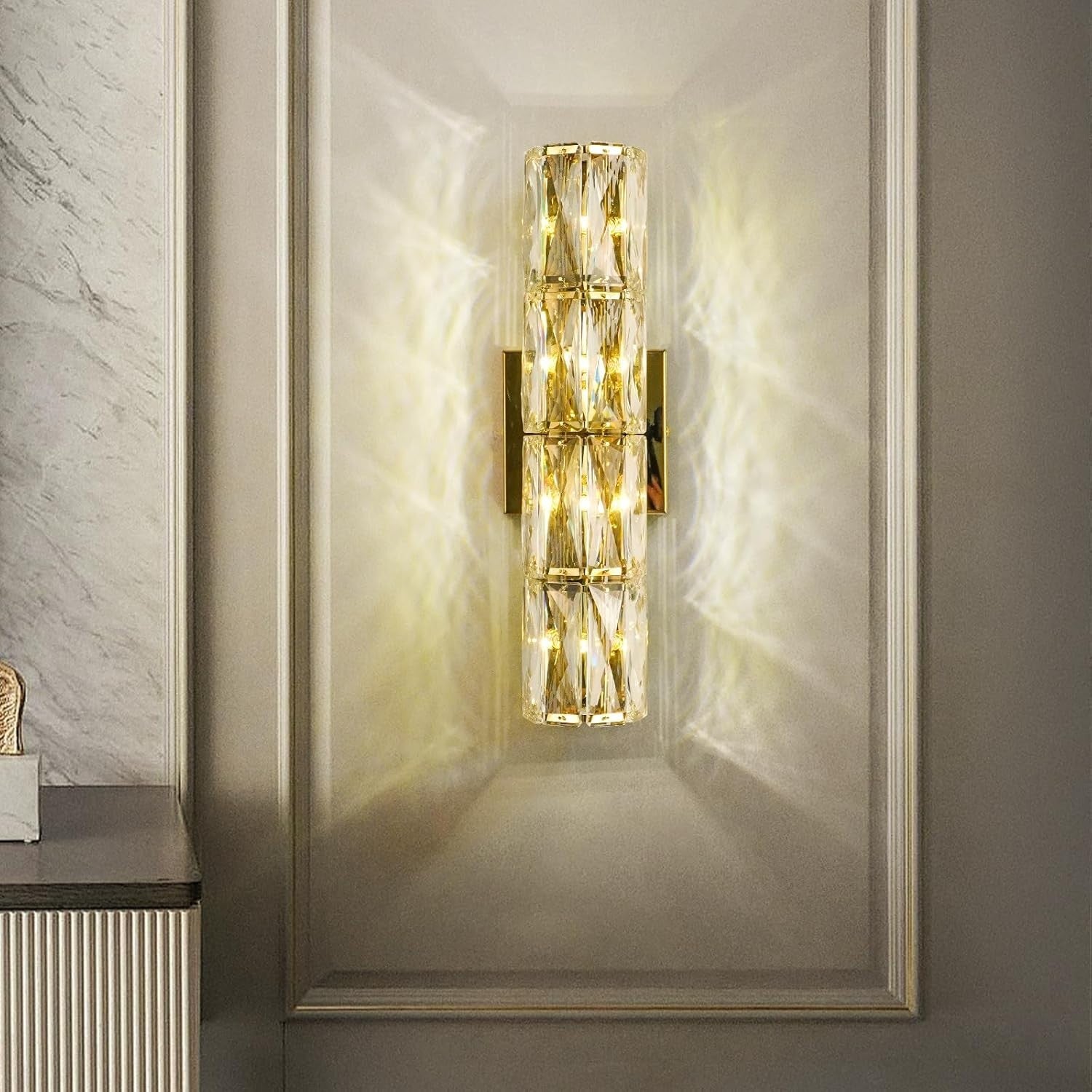 Crystal LED Wall Light Gold Sconce G4 Modern Lamp Warm White Hallway Decor