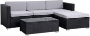 Outdoor Rattan Garden Sofa Set 5-Piece Patio Lounge Furniture with Cushions