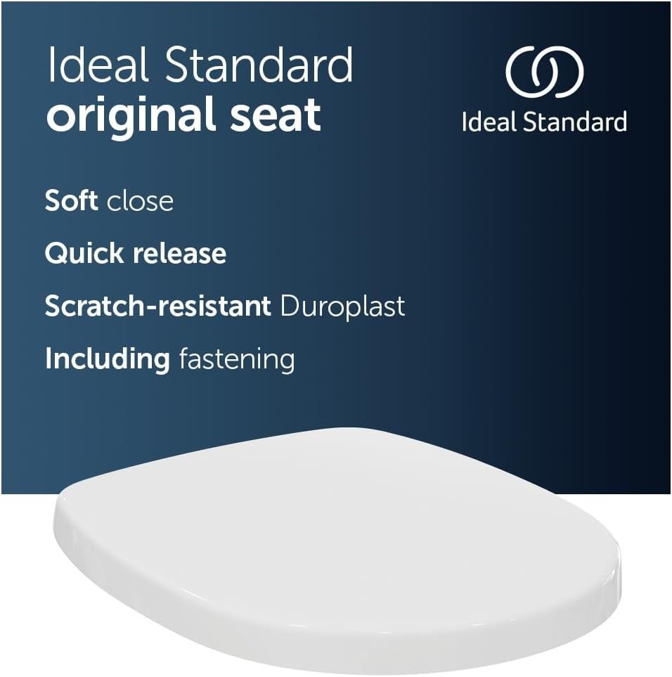 Connect Toilet Seat Round White Wrapover Soft Close Durable Duroplast