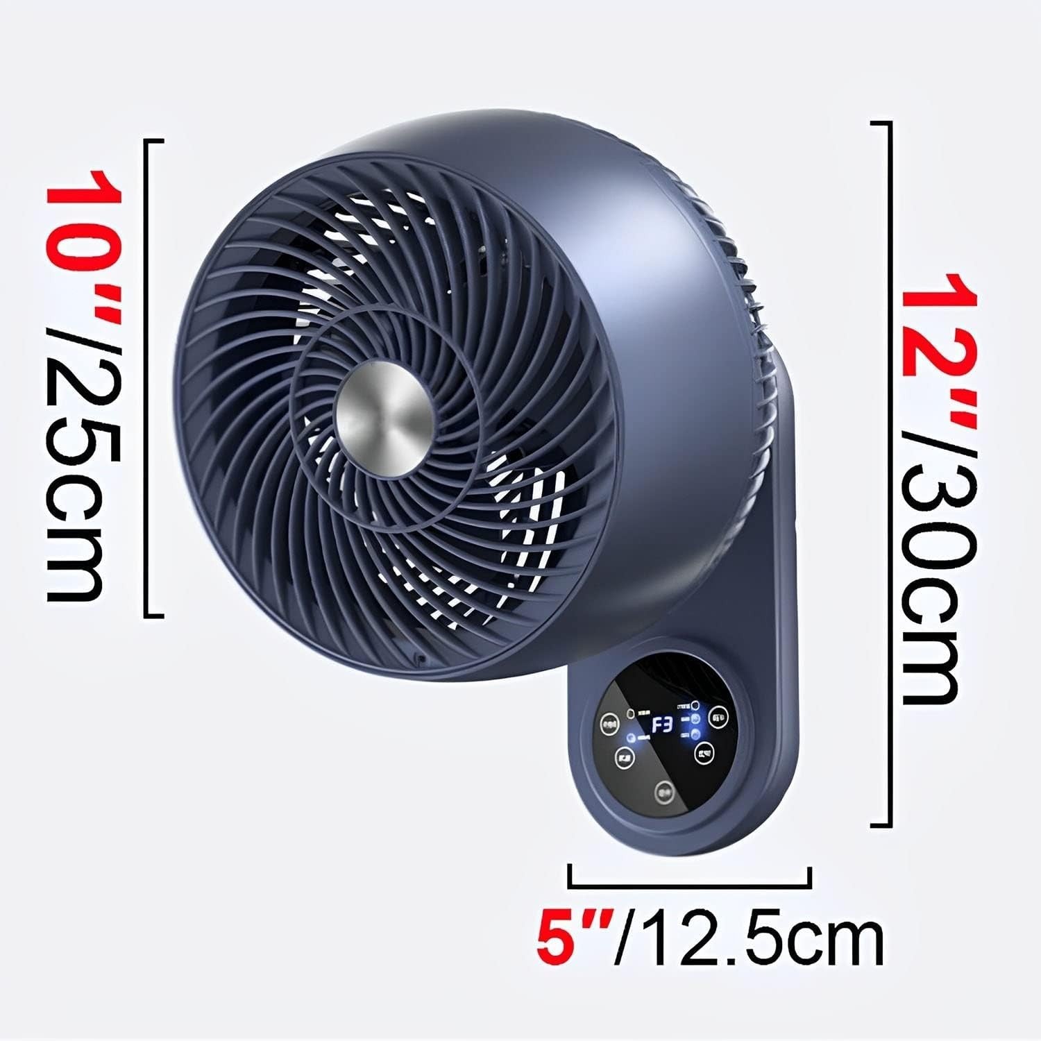 Wall Fan 10in Remote Control 3-Speed 85° Oscillation Quiet Cooling 12h Timer