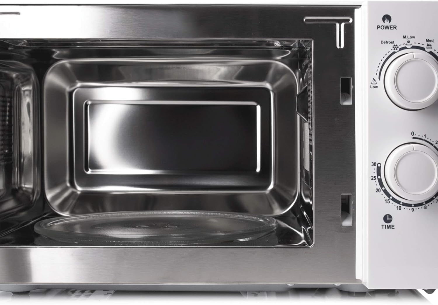 20L Stainless Steel Microwave Oven 700W White with 6 Power Levels