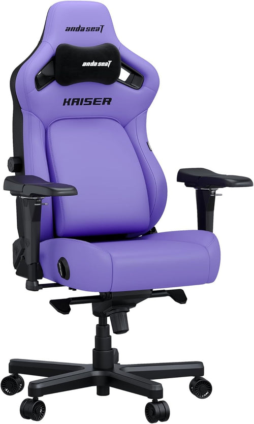 XL Ergonomic Gaming Chair Reclining Pop-Out Lumbar Purple