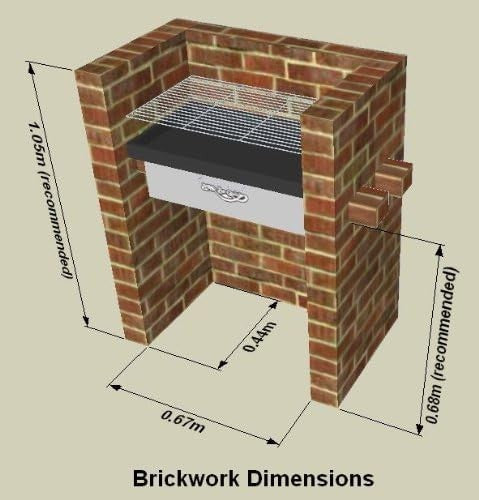 Build-In Brick BBQ Grill & Oven Combo Outdoor Charcoal Cooker Large Cooking Area